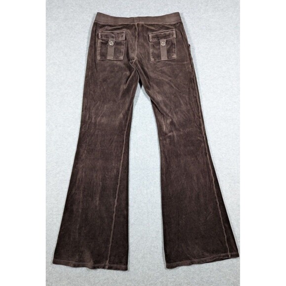 Juicy Couture Pants Women Petite Y2K Vintage Velour Flare Butt Snap Back Pockets - Picture 3 of 12